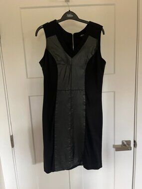 Black Leather Front Dress